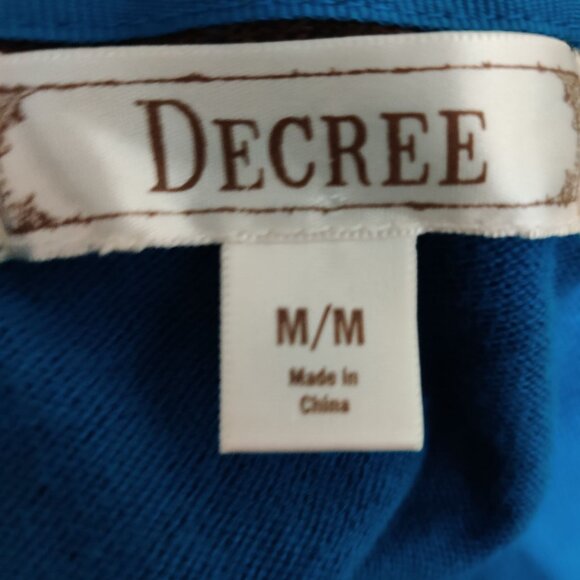 Decree Womens Cardigan Boyfriend Sweater V Neck Y2K Striped Blue Brown Size M - Picture 4 of 5